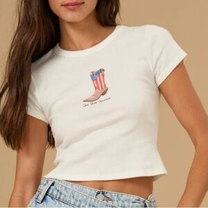 God bless America baby tee sz S